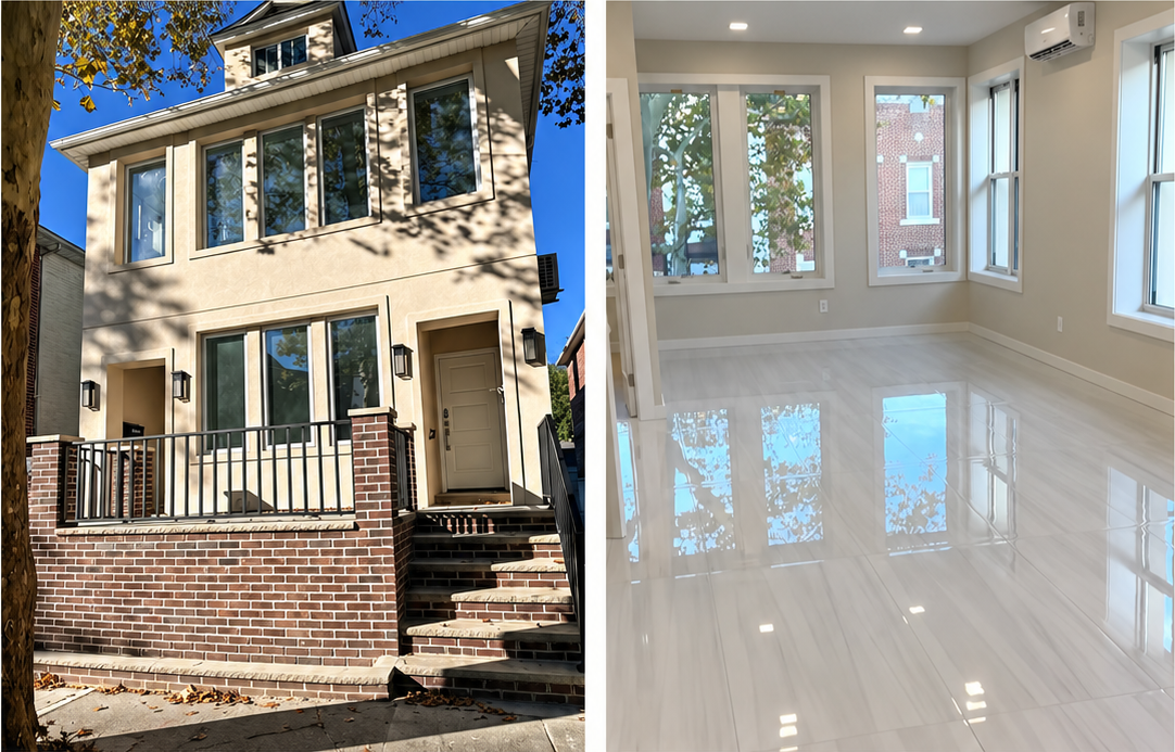 Original owner-supplied exterior and interior photographs of the Quentin Rd & Low East rental apartment